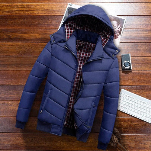 Men's winter new cotton jacket solid color warm padded cotton clothing