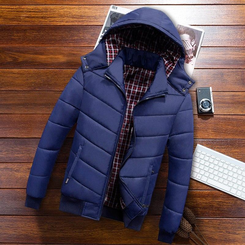 Men's winter new cotton jacket solid color warm padded cotton clothing